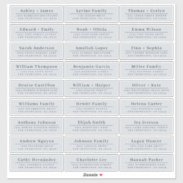 Chic Minimal Blue Wedding Guest Address Labels