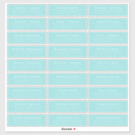 Chic Minimal Blue Wedding Guest Address Labels