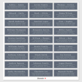 Chic Minimal Blue Wedding Guest Address Labels