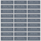 Chic Minimal Blue Wedding Guest Address Labels (Vorderseite)