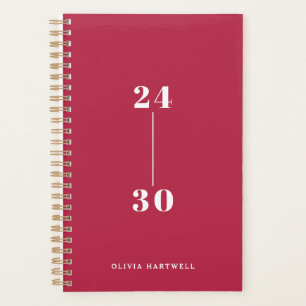 Chic Minimal Brick Rote Typografie Wochen Monat Planer