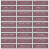 Chic Minimal Burgundy Wedding Guest Address Labels (Vorderseite)