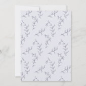 Chic Minimal Chromatic Gray Boho Botanische Hochze Einladung (Rückseite)