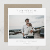 CHIC MINIMAL CLEAN CUSTOM FOTO SAVE THE DATE KARTE (Vorne/Hinten)