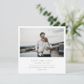 CHIC MINIMAL CLEAN CUSTOM FOTO SAVE THE DATE KARTE (Stehend Vorderseite)