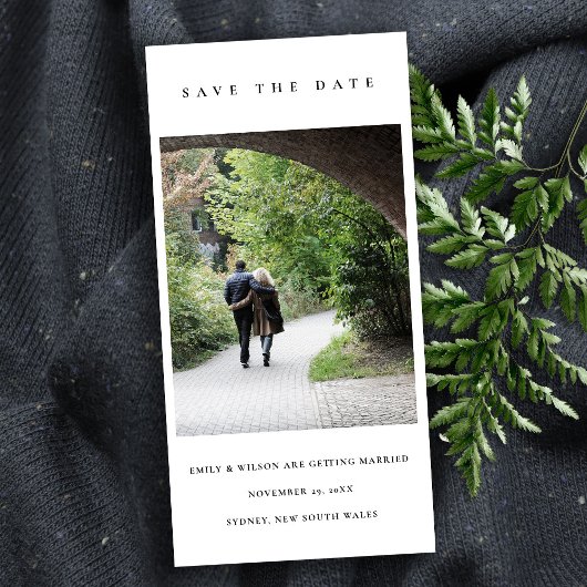 CHIC MINIMAL CLEAN CUSTOM FOTO SAVE THE DATE KARTE