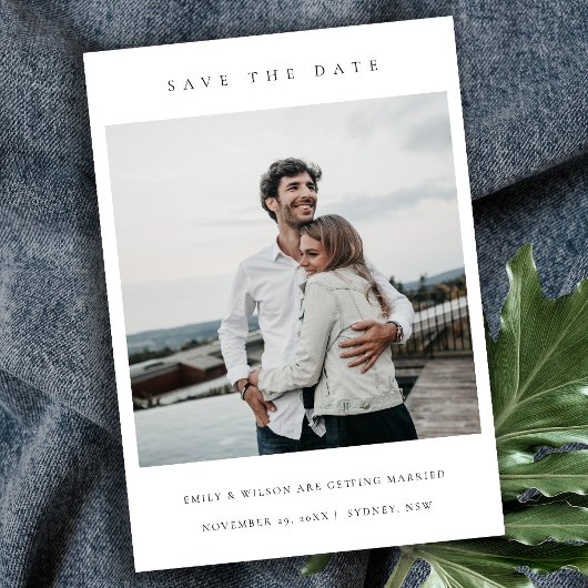 CHIC MINIMAL CLEAN CUSTOM FOTO SAVE THE DATE KARTE
