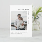 CHIC MINIMAL CLEAN CUSTOM FOTO SAVE THE DATE KARTE (Stehend Vorderseite)