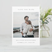 CHIC MINIMAL CLEAN CUSTOM FOTO SAVE THE DATE KARTE (Stehend Vorderseite)