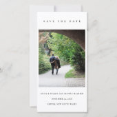 CHIC MINIMAL CLEAN CUSTOM FOTO SAVE THE DATE KARTE (Vorderseite)