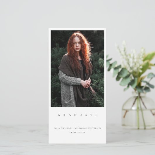 CHIC MINIMAL CLEAN FOTO ABSCHLUSS ANKÜNDIGUNG (Stehend Vorderseite)