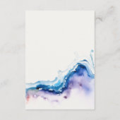 Chic Minimal Coastal Sea Beach Wedding Reception Begleitkarte (Rückseite)