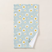 Chic Minimal Daisy Türkis Schrift Monogramm Badhandtuch Set (Handtuch)