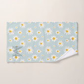 Chic Minimal Daisy Türkis Schrift Monogramm Badhandtuch Set (Handtuch)