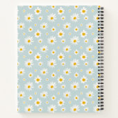 Chic Minimal Daisy Türkis Schrift Monogramm Notizblock (Rückseite)