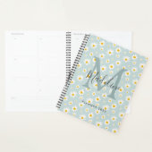 Chic Minimal Daisy Türkis Schrift Monogramm Planer (Anzeige)