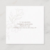 Chic Minimal Floral Mint Square Business Card Quadratische Visitenkarte (Rückseite)