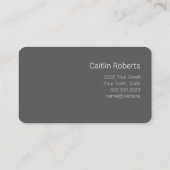 Chic Minimal Floral White Gray Visitenkarte (Rückseite)