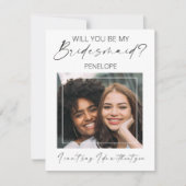 Chic Minimal Foto | Werden Sie meine Bridesmaid se (Vorderseite)