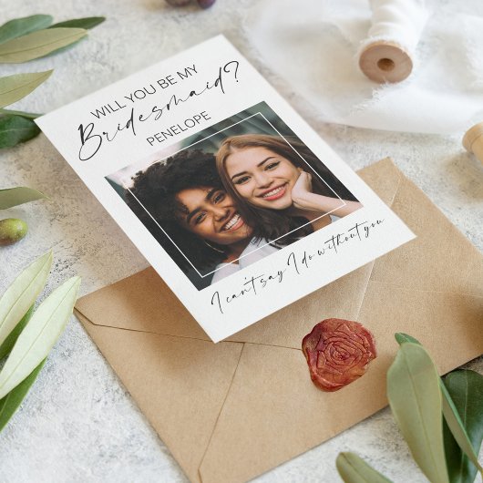 Chic Minimal Foto | Werden Sie meine Bridesmaid se