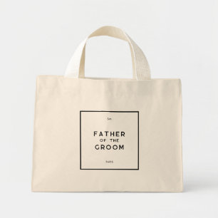Chic Minimal Französisch Monogramm Vater der Groom Mini Stoffbeutel