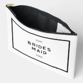 Chic Minimal French Black & White Bridesmaid Zubehörtasche (Offen)