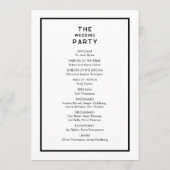 Chic Minimal French Black & White Wedding Programm (Rückseite)