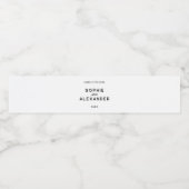 Chic Minimal French Black & White Wedding Wasserflaschenetikett (Einzelnes Label)