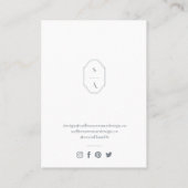 Chic Minimal Gray Custom Monogram Earring Display Visitenkarte (Rückseite)