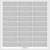 Chic Minimal Gray Wedding Guest Address Labels (Blatt)
