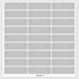 Chic Minimal Gray Wedding Guest Address Labels