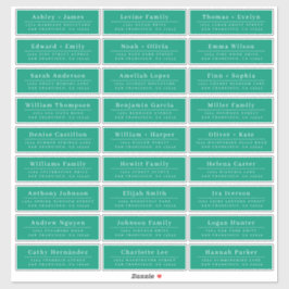 Chic Minimal Green Wedding Guest Address Labels