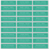 Chic Minimal Green Wedding Guest Address Labels (Vorderseite)