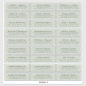 Chic Minimal Green Wedding Guest Address Labels (Blatt)