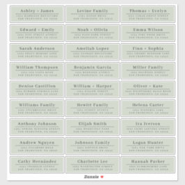 Chic Minimal Green Wedding Guest Address Labels