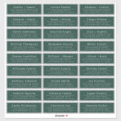 Chic Minimal Green Wedding Guest Address Labels (Blatt)