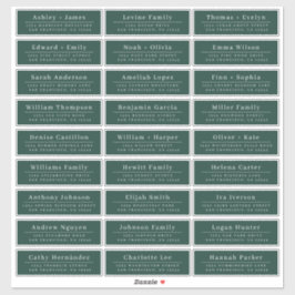 Chic Minimal Green Wedding Guest Address Labels