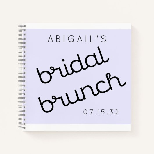 Chic Minimal Lavendel Mod Script Brunch Notizblock (Vorderseite)