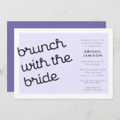 Chic Minimal Lavender Mod Script Bridal Brunch Einladung (Vorne/Hinten)