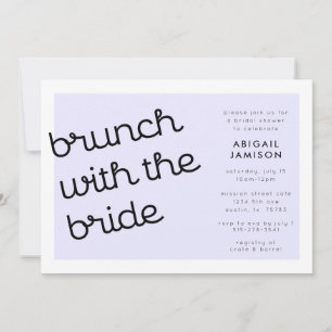 Chic Minimal Lavender Mod Script Bridal Brunch Einladung