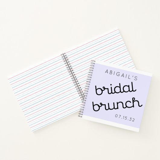Chic Minimal Lavender Mod Script Brunch Notizblock (Innenseite)