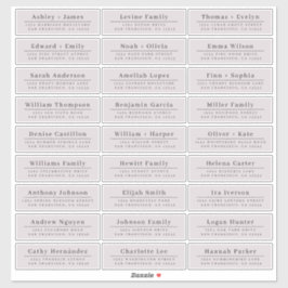 Chic Minimal Lila Wedding Guest Address Labels