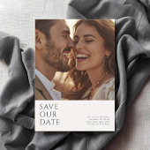 Chic Minimal Modern Photo Monogram Wedding  Save The Date