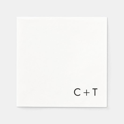 Chic Minimal Modern Plus Signing Monogram Wedding Serviette (Vorderseite)