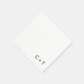 Chic Minimal Modern Plus Signing Monogram Wedding Serviette (Ecke)
