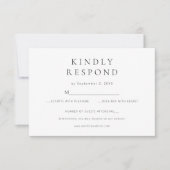 Chic Minimal Moderne Hochzeit RSVP Karte (Vorderseite)