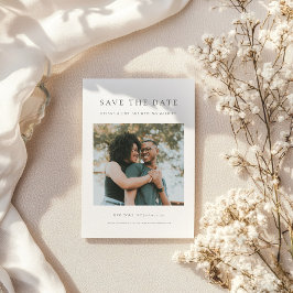 Chic Minimal Modernes Foto Hochzeit Save The Date