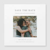 Chic Minimal Modernes Foto Speichern Sie das Date  Magnetkarte (Vorderseite)