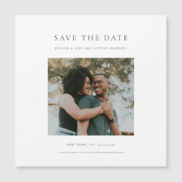 Chic Minimal Modernes Foto Speichern Sie das Date  Magnetkarte