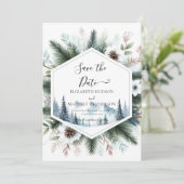 Chic Minimal Mountain Wedding Save The Date (Stehend Vorderseite)